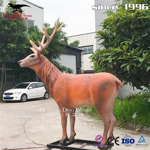 跨境仿真公马鹿动物模型黑羚羊母马鹿公马鹿模型儿童实心玩具摆件