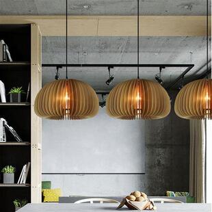 工厂直供北欧吊灯木质创意个性 客厅玄关吧台餐厅复古北欧吊灯