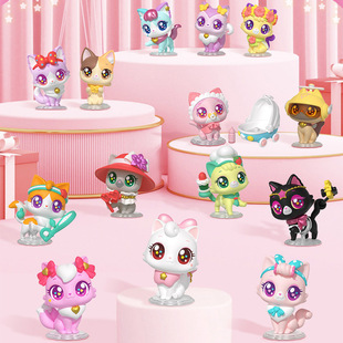 愿望喵喵玩具套装周边公仔猫屋女孩儿童玩具卡牌手办生日礼物童趣