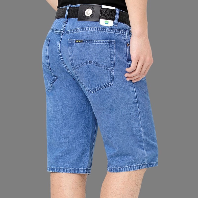 苹果牛仔短裤男夏天薄款棉宽松直筒7分膝盖裤5分中裤商务休闲短裤