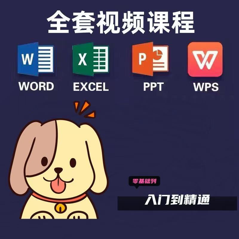 Excel/Word/PPT零基础到精通 视频教程+案例实操办公软件学习宝典