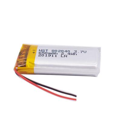 聚合物电池 802040 650mAh  3.7V可充电电池 美容补水仪厂家直供