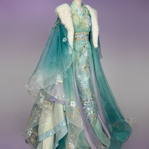 异志阁原创玉晴枝汉元素齐腰裙