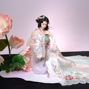 异志阁原创汉服汉元素【花神】改良战国袍重工刺绣花元素春夏新款