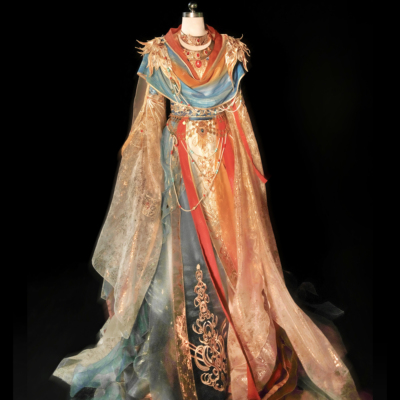 异志阁敦煌风对襟交领汉服刺绣