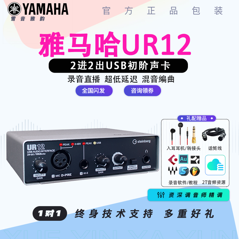 Steinberg/YAMAHA雅马哈 UR12专业录音配音USB声卡编