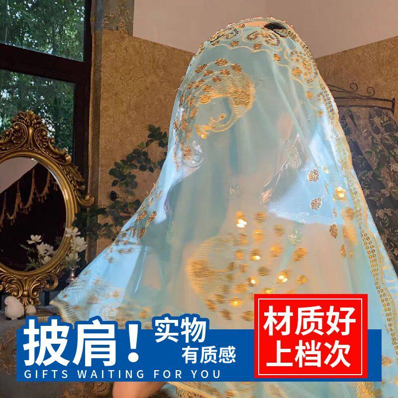 网红同款头巾异域风情茉莉公主纱丽头纱印度泰国披肩纱尼泊尔围巾