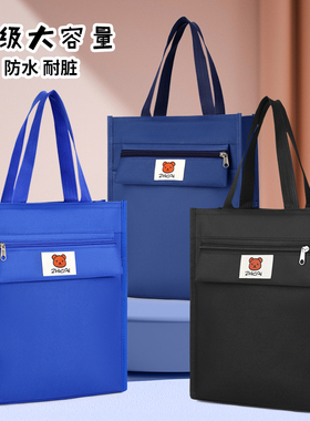 大容量手提补习袋学生高颜值简约装书袋作业包多功能文件袋培训包