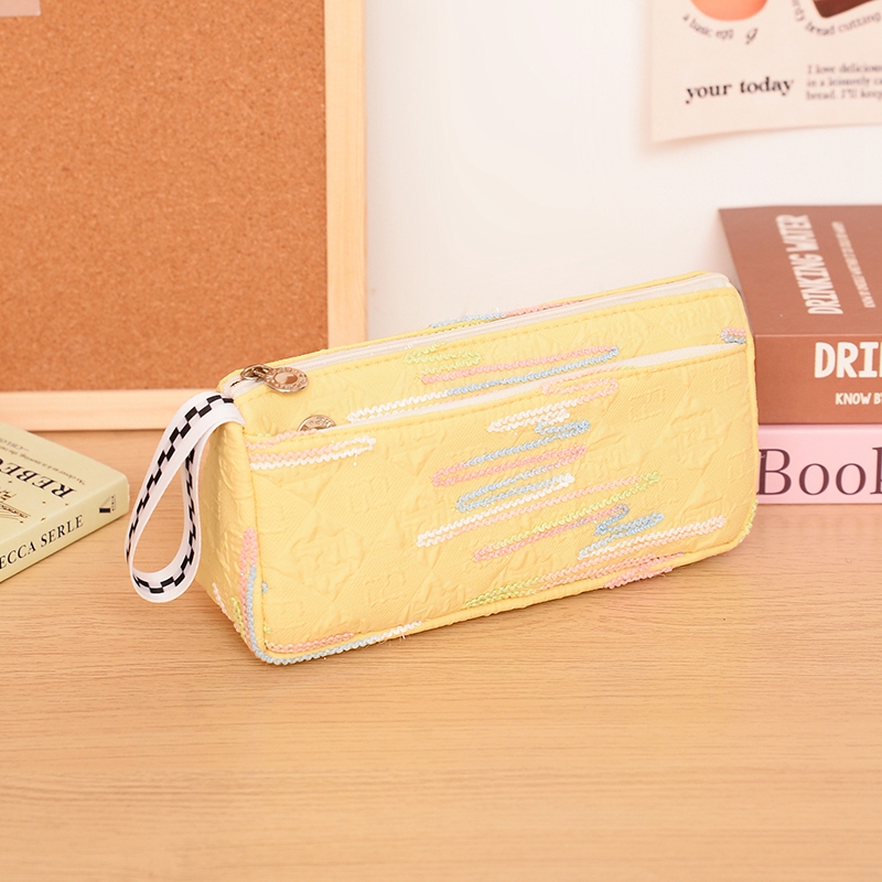 新款笔袋小学生铅笔袋高颜值少女心文具袋多功能手提款网红化妆包