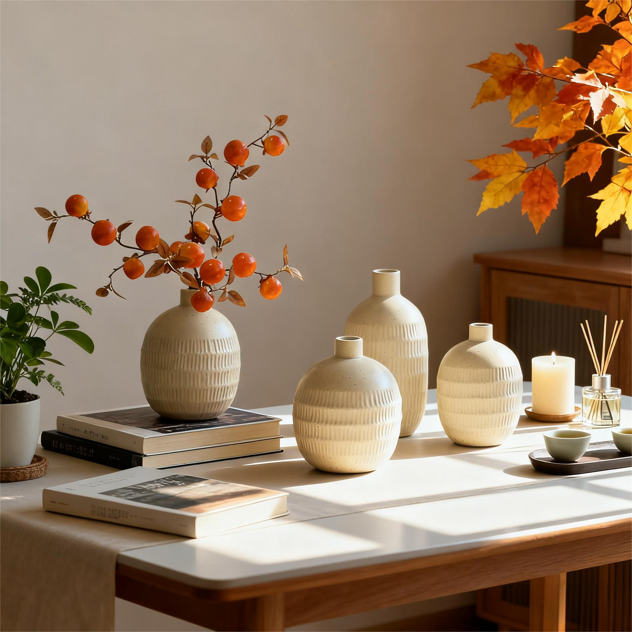 陶瓷花瓶摆件客厅插花入户玄关软装饰品高级感复古桌面电视柜