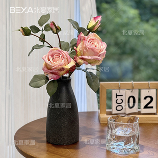希腊玫瑰仿真花客厅摆设干花花瓶装饰花艺摆件家居软装