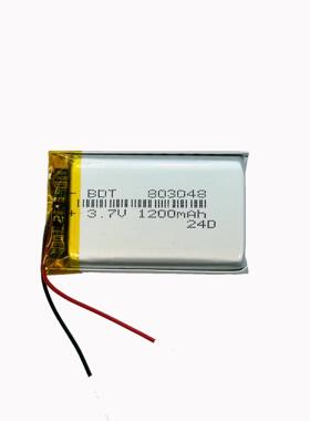 软包聚合物803048锂电池 3.7V 1200mah 智能机器人 美容仪可充电