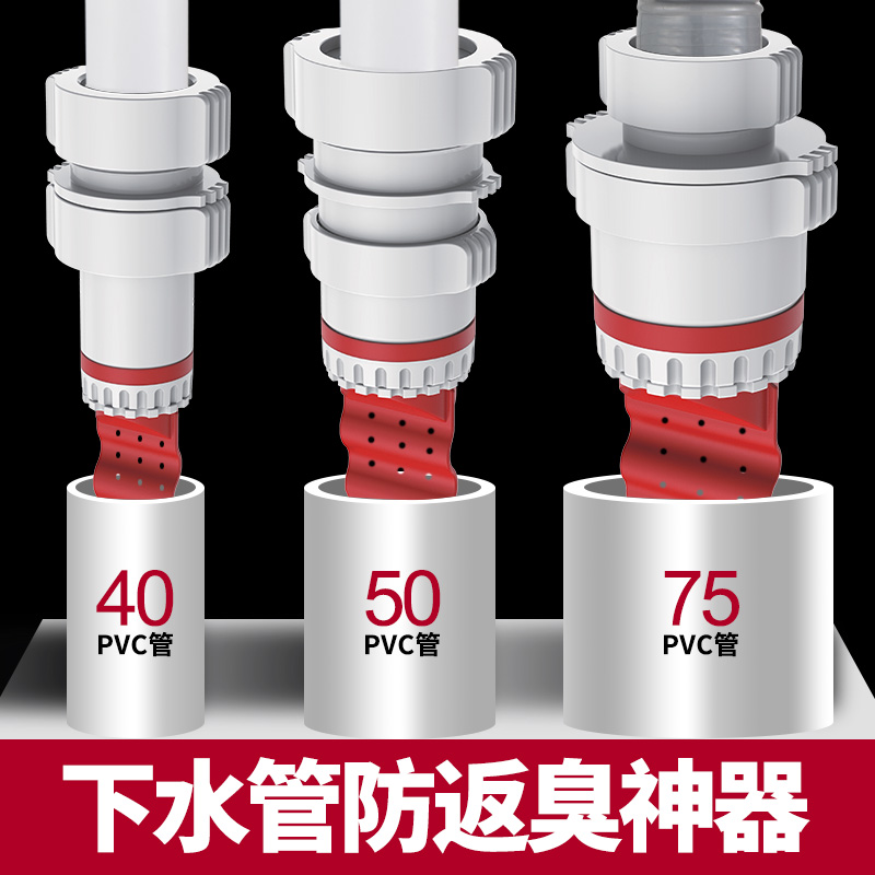 下水管防返臭神器防臭密封塞下水道厨房反臭管道排水管防反水溢水 家装主材 脸盆配用件 原图主图