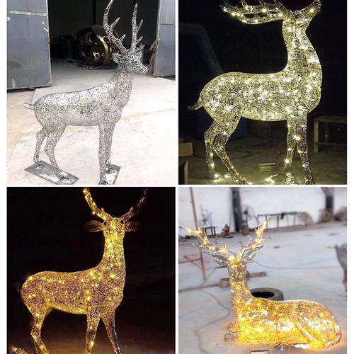 广场草坪不锈钢动物雕塑支持定制各种锻造几何鸟类昆虫景观摆件