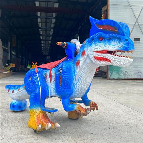 新款仿真恐龙硅胶软体儿童电瓶车商场摆摊爆款亲子双人大版骑行车
