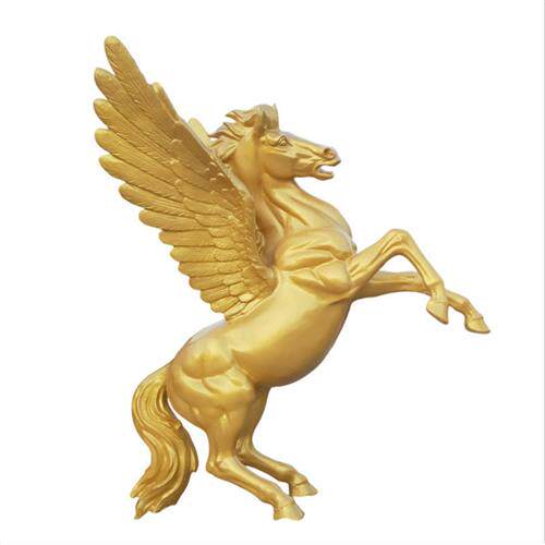 仿铜玻璃钢仿真飞马雕塑户外古铜翅膀天马模型广场马雕塑铜马