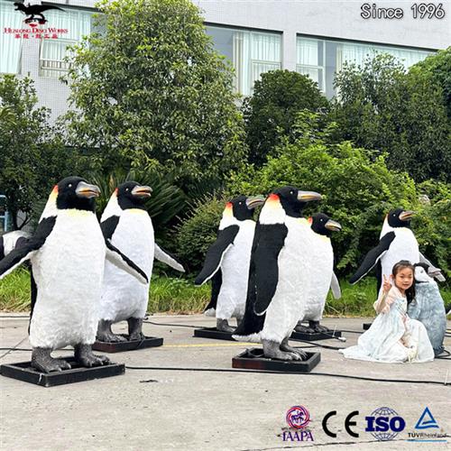 年大型仿真动物厂家仿真粘毛企鹅电动机械模型可动可叫机模