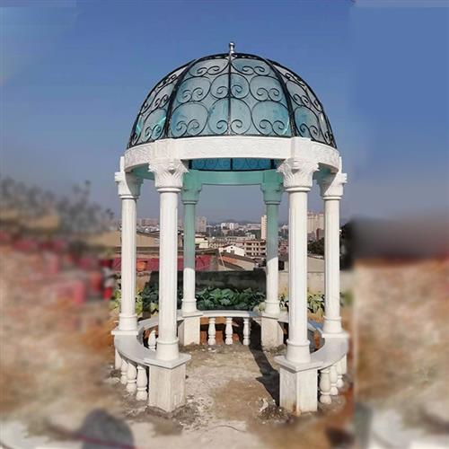 石雕园林景观小区石汉白玉欧式凉亭庭院亭子石雕凉亭石凉亭