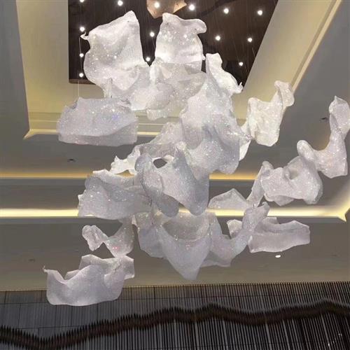 酒店大堂展厅沙盘K水晶网吊灯定高端会所别墅装饰吊灯厂家制
