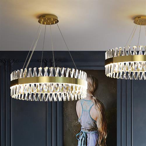 北欧现代圆形玻璃吊灯简约别墅酒店大厅灯饰个性创意大气LED吊灯