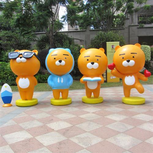 玻璃钢雕塑网红Kakao公仔卡通布朗熊户外大型摆件商场奶茶店装饰