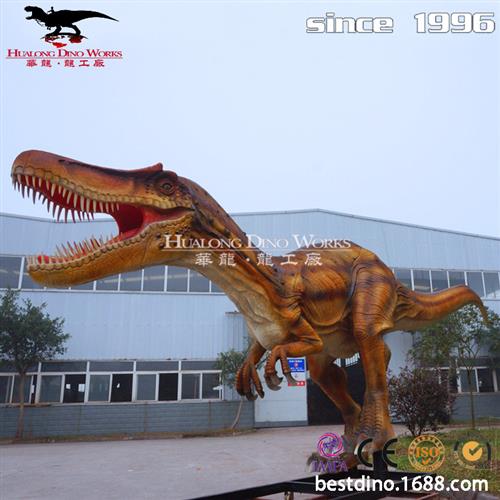 华龙科技主题公园玻璃钢恐龙制作恐龙雕塑厂家仿真恐龙雕塑摆件