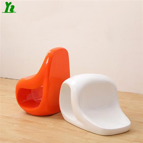 玻璃钢休闲餐椅勺子B形单人座椅现代简约创意坐凳无扶手沙发椅子