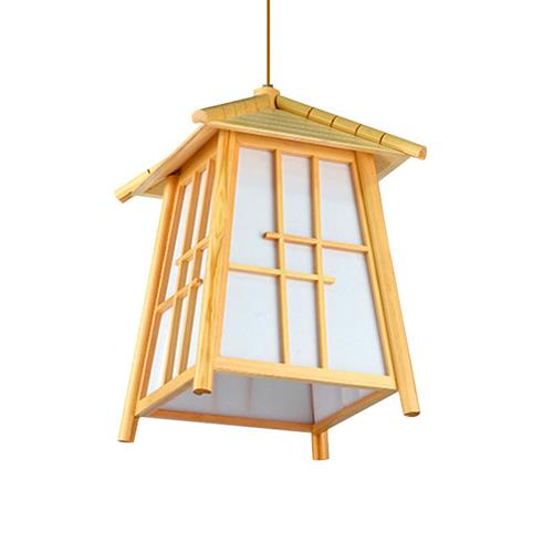 日式吊灯榻榻米灯具卧室和室樟子松原木灯主题餐厅客栈创意木艺灯