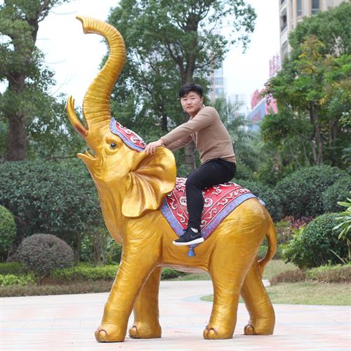 户外大型玻璃钢仿石雕招财泰国大象雕塑园林仿真动物景观装饰摆件