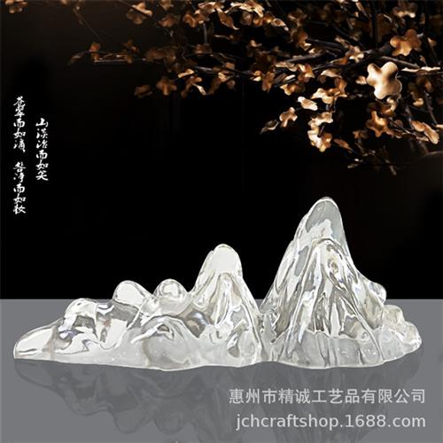 铂晶透明树脂摆件新款中式酒店展厅大型雕塑室内家居装饰落地摆件