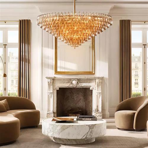 RH吊灯美式简约现代轻奢港风别墅客餐厅卧室水晶玻璃吊灯