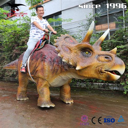 商场广场主题儿童游乐园亲子互动骑乘恐龙小车自贡源头工厂