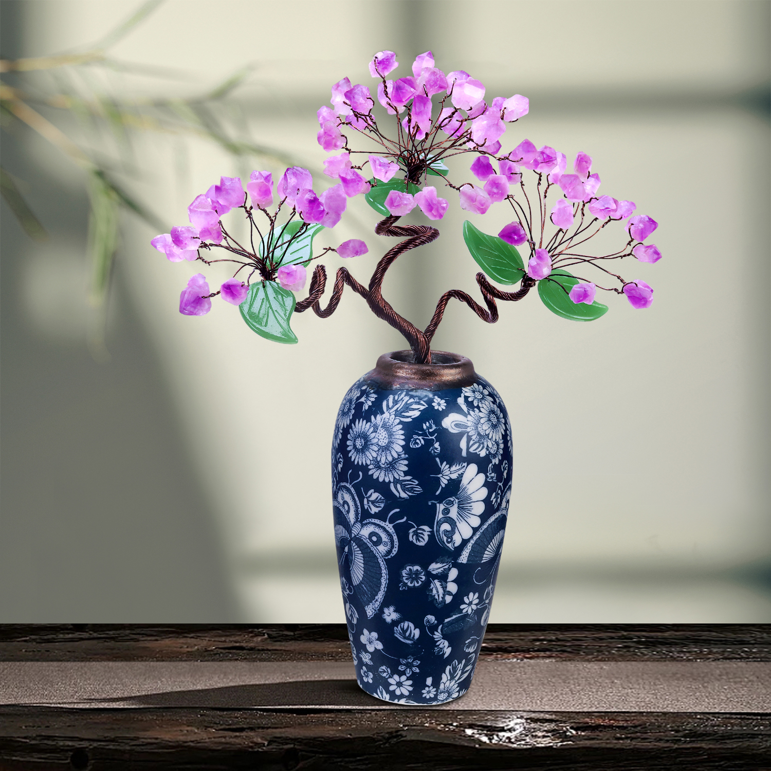 天然玉石紫水晶摆件办公室装饰品