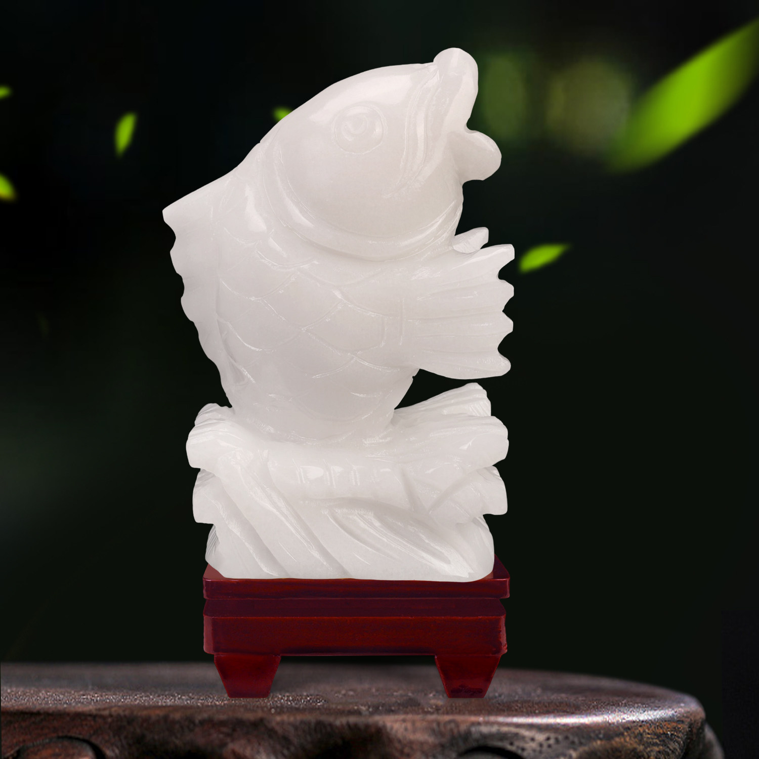 天然玉石鱼年年有余新家摆件