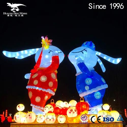 兔年吉祥宝贝新年迎春彩灯灯组广场商场景区引流拍照打卡