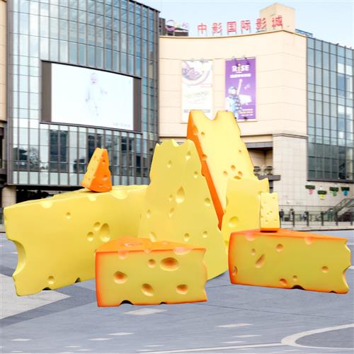 卡通仿真奶酪芝士景观玻璃钢雕塑甜品店电影院商场烘焙蛋糕店摆件