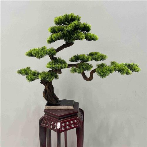 创意仿真松树家居客厅装饰花摆件假松树悬挂式仿真迎客松树