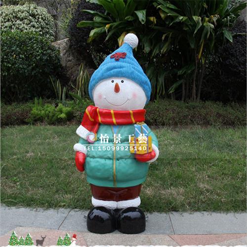 圣诞美陈商业广场装饰玻璃钢圣诞老人卡通套装雕塑雪人主题