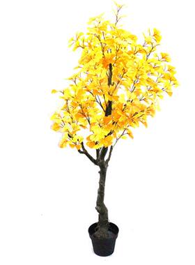 厂家定制仿真银杏树人造金黄色叶银杏假树白色叶绿叶银杏树