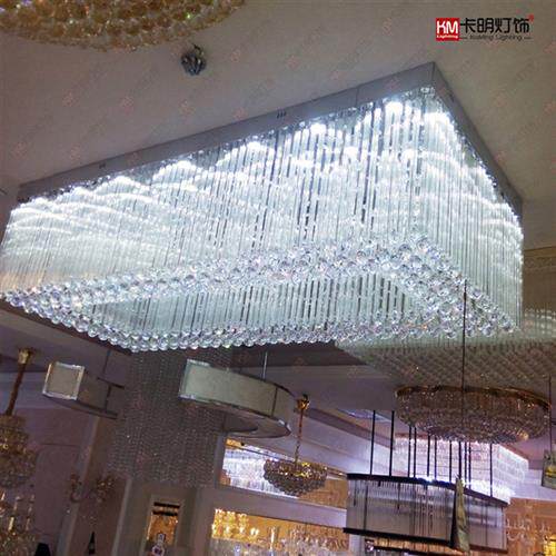现货非标灯具酒店工程灯具KTV会所大厅装饰水晶灯回字型水晶灯