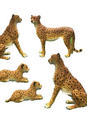 户外仿真豹子玻璃钢雕塑花园草坪景区雪豹动物园景观模型装饰摆件