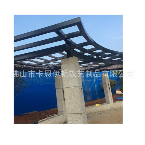 钢结构铁艺长廊不锈钢玻璃艺术廊架铝凉亭屏风格栅厂家加工安装