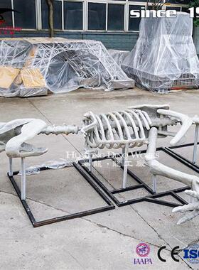 玻璃钢霸王龙化石骨架树脂混合材质商场中庭美陈自贡恐龙厂家