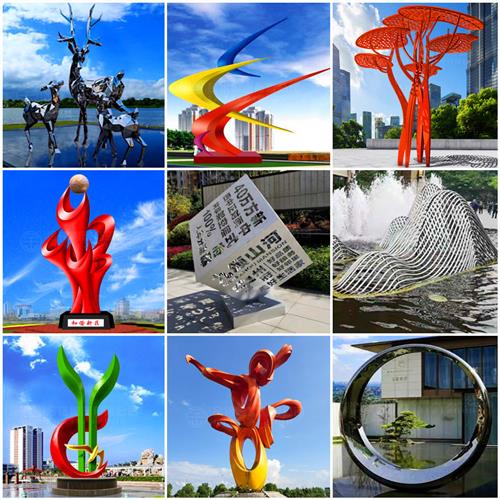 户外大型校园不锈钢镜面雕塑定制厂家水景广场镂空标志景观大摆件