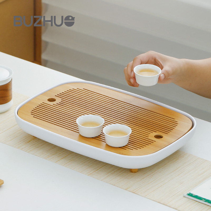 茶盘家用轻奢现代小型储水式茶台茶具客厅简约干泡台沥水托盘茶海