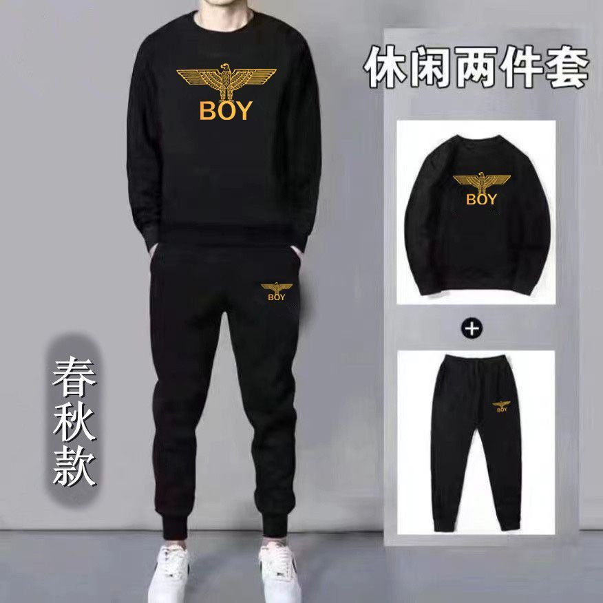 高端潮牌卫衣套装男纯棉图片