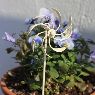 摆件造景多肉阳台日式zakka小风车自行单车铁艺迷你花园花插铁艺