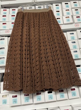 建美手工坊（麦花香）羊毛羊绒配腰内裙勾针裙材料色非成品