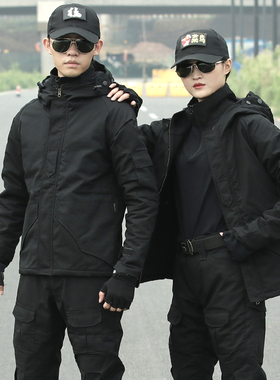 G8冲锋衣黑色作训服套装男加厚秋冬外套保暖防水户外军迷登山服女