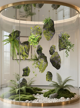 仿真石头苔藓悬挂假石头